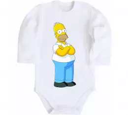 Детский боди Гомер Сімпсон показує пальцем Белый фото Детский боди Гомер Сімпсон показує пальцем Белый фото