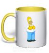 Чашка с цветной ручкой Гомер крут Солнечно желтый фото