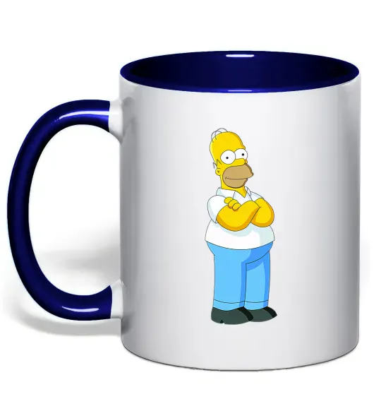 Чашка с цветной ручкой Гомер Глубокий темно-синий фото