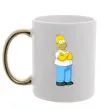 Чашка с цветной ручкой Гомер Золото фото