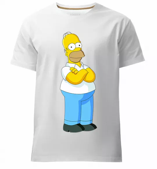 Мужская премиум футболка Гомер Белый фото