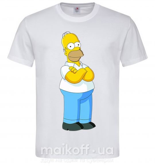 Мужская футболка Гомер крут Белый фото