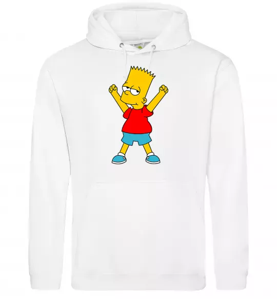 Чоловіча толстовка (худі) Барт переможець Білий фото