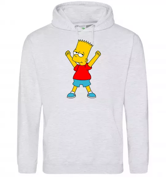 Чоловіча толстовка (худі) Барт переможець Сірий меланж фото