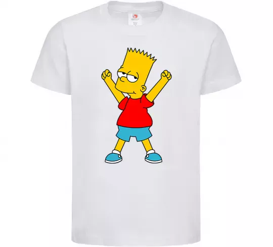 Дитяча футболка Барт переможець Білий фото
