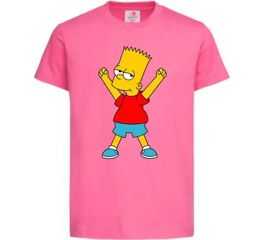 Дитяча футболка Барт переможець Яскраво-рожевий фото