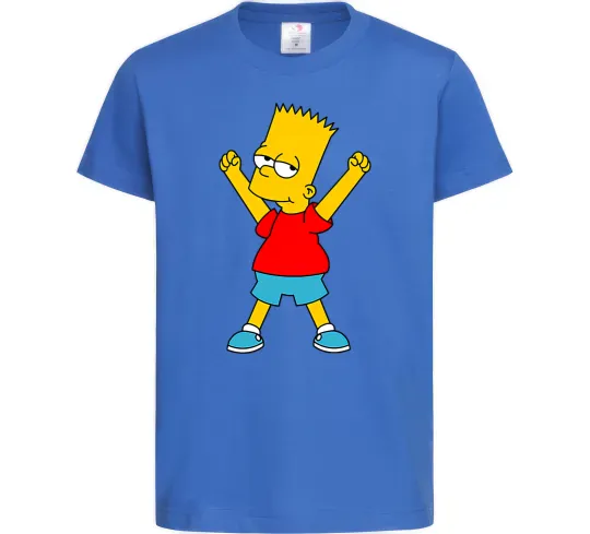 Дитяча футболка Барт переможець Яскраво-синій фото