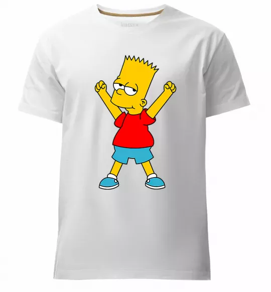 Мужская премиум футболка Барт переможець Белый фото