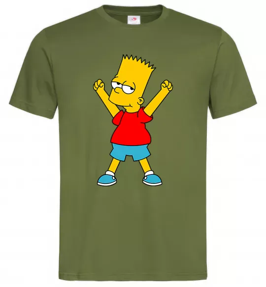 Мужская футболка Барт переможець Оливковый фото