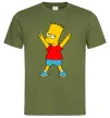 Мужская футболка Барт переможець Оливковый фото