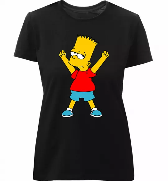 Женская премиум футболка Барт переможець Черный фото