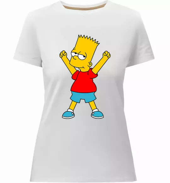 Женская премиум футболка Барт переможець Белый фото