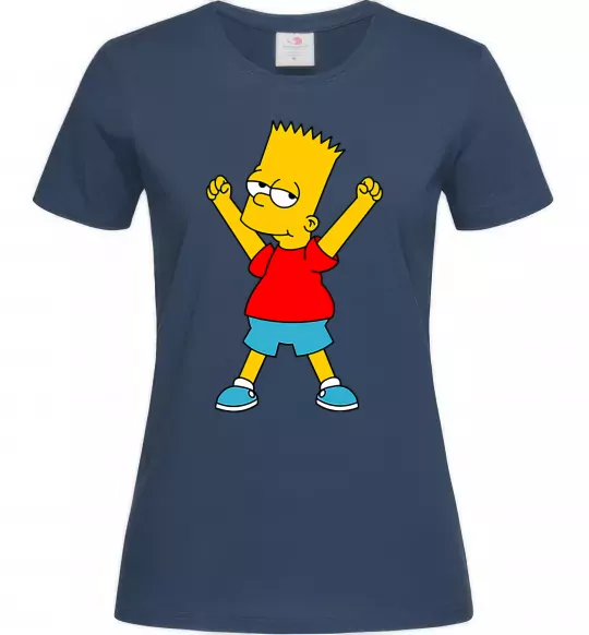 Женская футболка Барт переможець Темно-синий фото