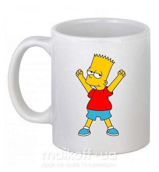 Чашка керамическая Барт победитель Белый фото