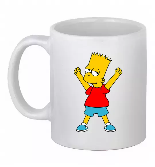 Чашка керамічна Барт переможець Білий фото