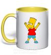 Чашка з кольоровою ручкою Барт победитель Сонячно жовтий фото