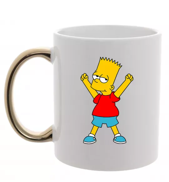 Чашка с цветной ручкой Барт переможець Золото фото