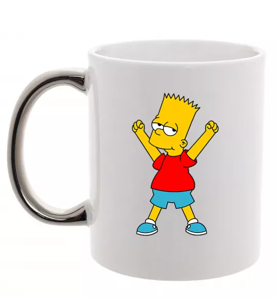 Чашка с цветной ручкой Барт переможець Серебро фото