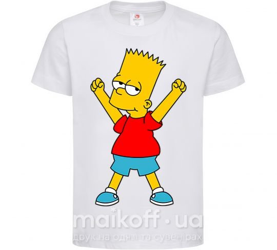 Дитяча футболка Барт победитель Білий фото
