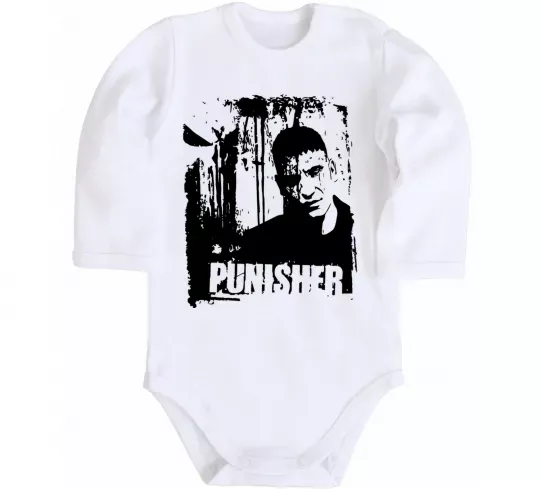 Дитячий бодік Punisher Білий фото