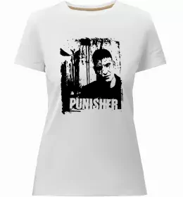 Женская премиум футболка Punisher card Белый фото