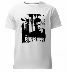 Мужская премиум футболка Punisher card Белый фото