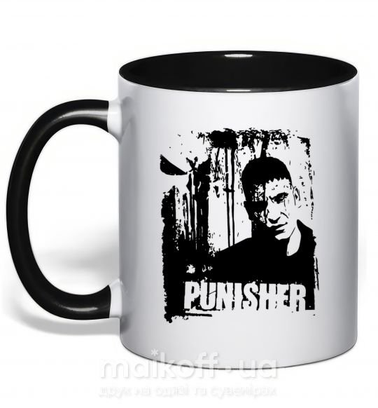 Чашка з кольоровою ручкою Punisher Чорний фото