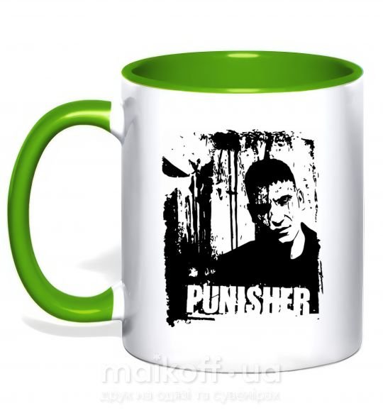 Чашка з кольоровою ручкою Punisher Зелений фото
