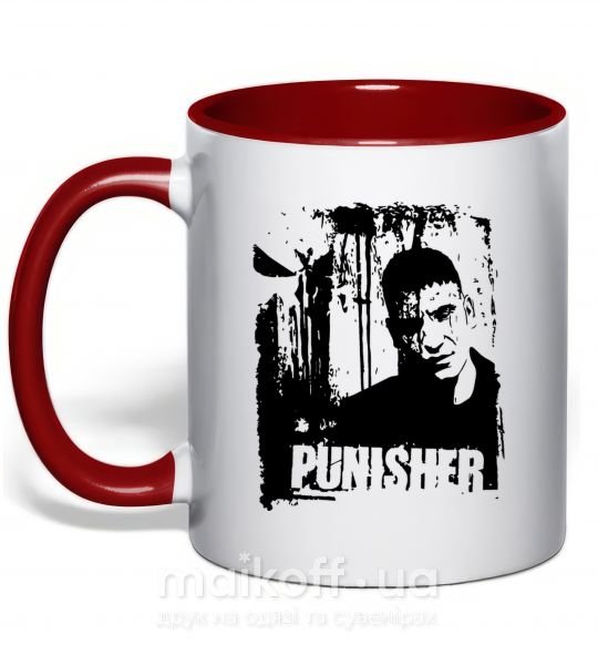 Чашка з кольоровою ручкою Punisher Червоний фото
