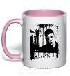 Чашка з кольоровою ручкою Punisher Ніжно рожевий фото