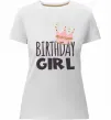 Жіноча преміум футболка Birthday girl crown Білий фото