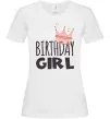 Женская футболка Birthday girl crown Белый фото