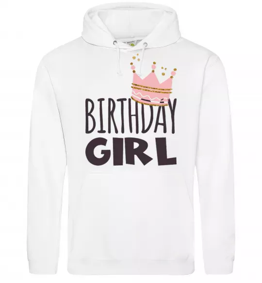 Жіноча толстовка (худі) Birthday girl crown Білий фото