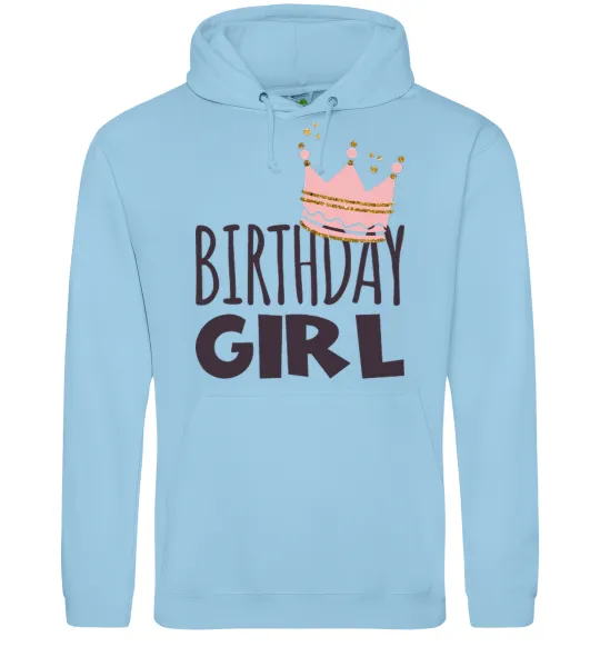 Женская толстовка (худи) Birthday girl crown Голубой фото