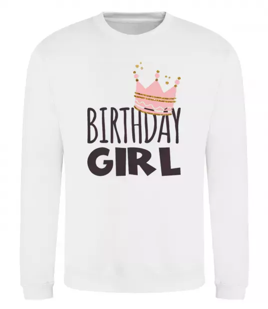 Світшот Birthday girl crown Білий фото