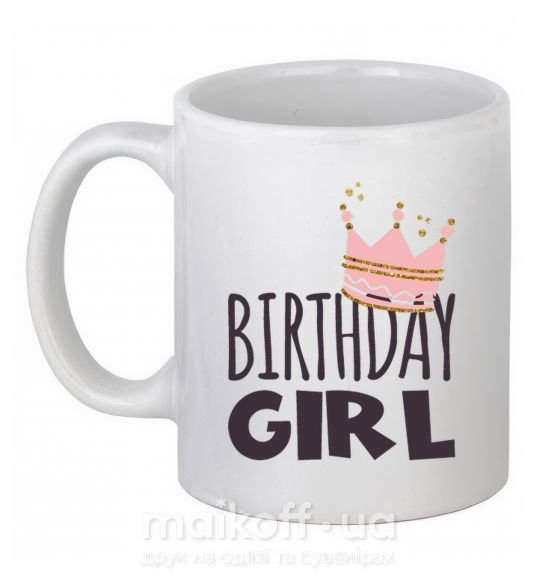 Чашка керамическая Birthday girl crown Белый фото
