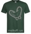 Мужская футболка Сердечко из крючков Темно-зеленый фото