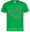 Мужская футболка Сердечко из крючков Зеленый фото
