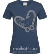 Женская футболка Сердечко из крючков Темно-синий фото