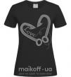 Жіноча футболка Сердечко из крючков Чорний фото