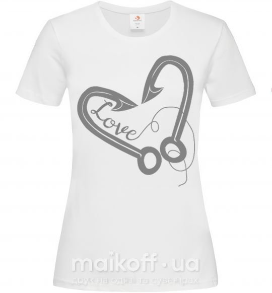 Женская футболка Сердечко из крючков Белый фото