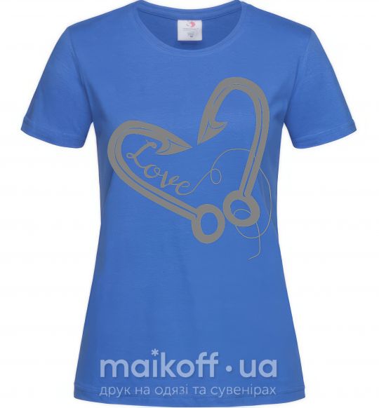 Женская футболка Сердечко из крючков Ярко-синий фото