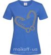 Жіноча футболка Сердечко из крючков Яскраво-синій фото