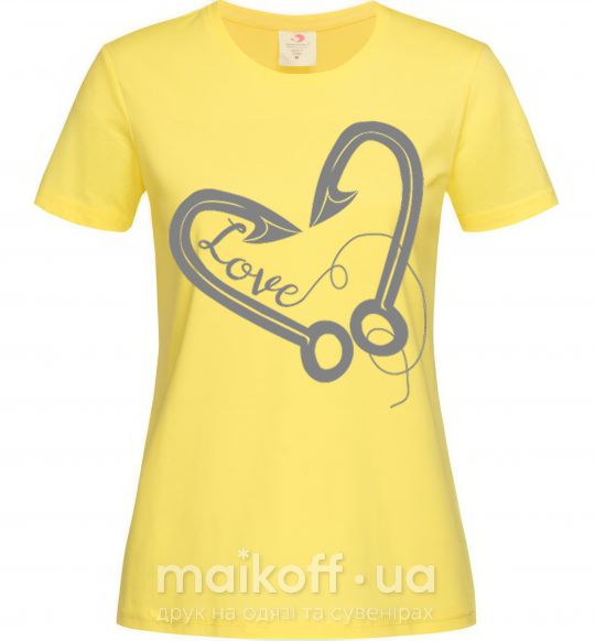 Жіноча футболка Сердечко из крючков Лимонний фото