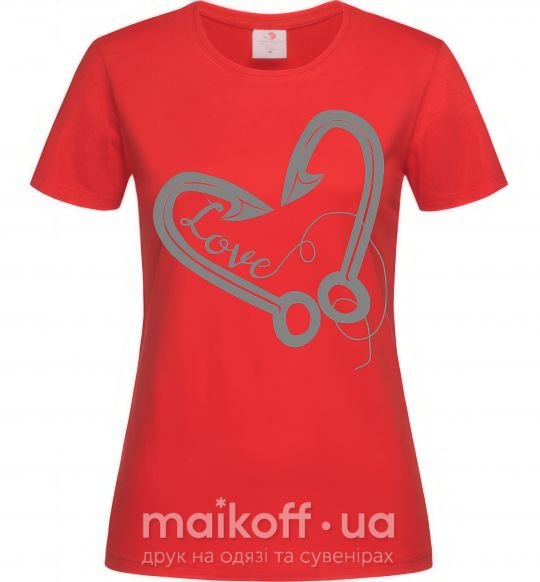Жіноча футболка Сердечко из крючков Червоний фото