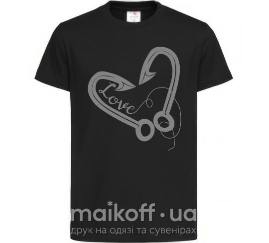 Детская футболка Сердечко из крючков Черный фото