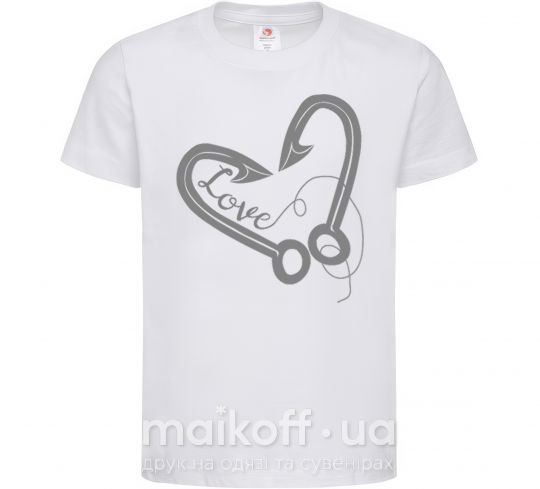 Детская футболка Сердечко из крючков Белый фото