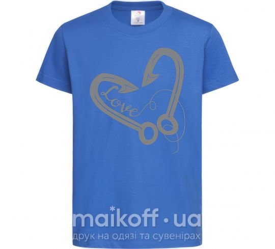 Детская футболка Сердечко из крючков Ярко-синий фото