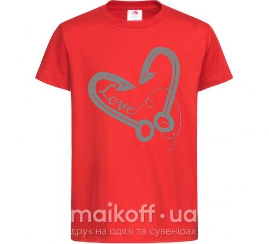 Детская футболка Сердечко из крючков Красный фото