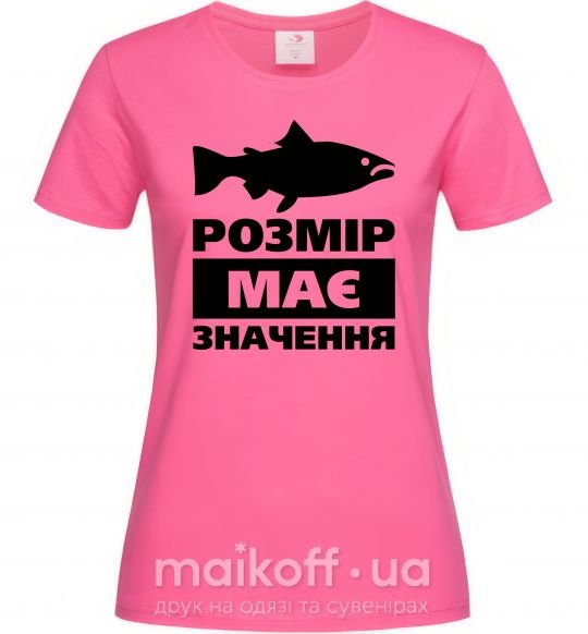 Жіноча футболка Розмір має значення Яскраво-рожевий фото